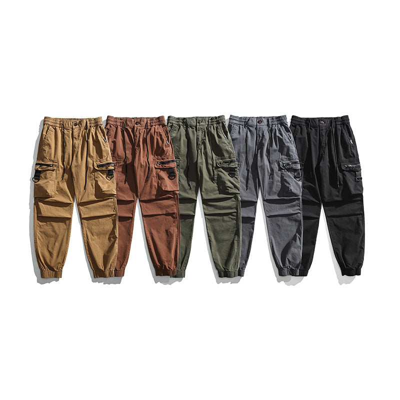 Herren Multifunktionale Cargo-Jogginghose mit D-Ringen, Reißverschluss‑Klappen und elastischen Bündchen Drune