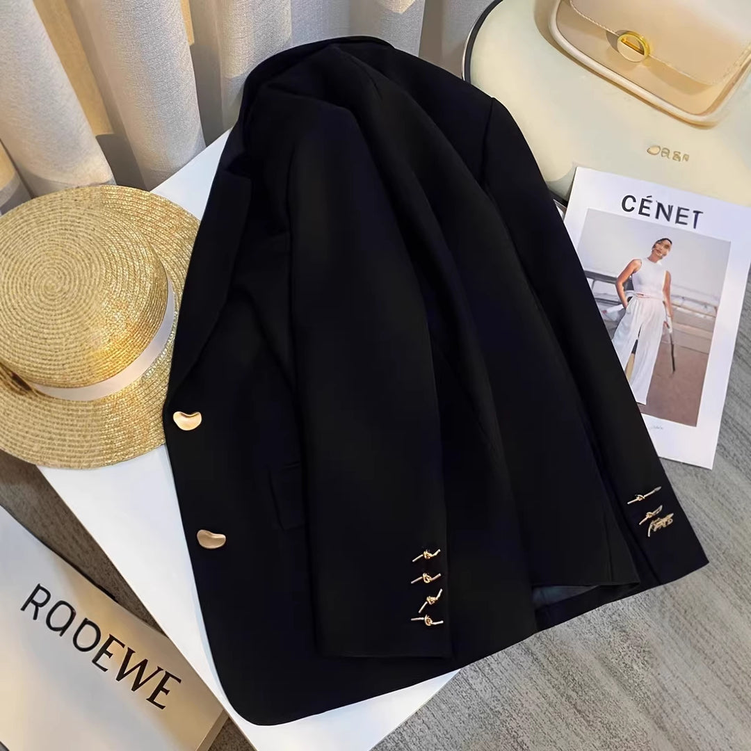 Damen Eleganter Blazer mit goldenen Details Drune
