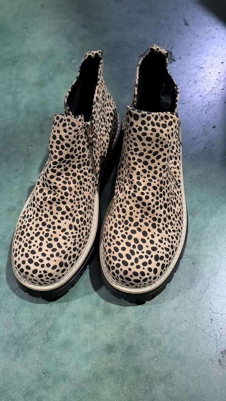 Damen Ankle-Boots mit grober Profilsohle und seitlichem Reißverschluss Drune