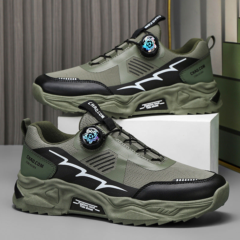 Herren robuste Outdoor-Chunky-Sneaker mit Drehverschluss, atmungsaktivem Strickoberteil und profiliertem Dämpfungssystem Drune