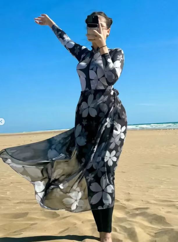 Damen Elegantes und fließendes Strandkleid Drune