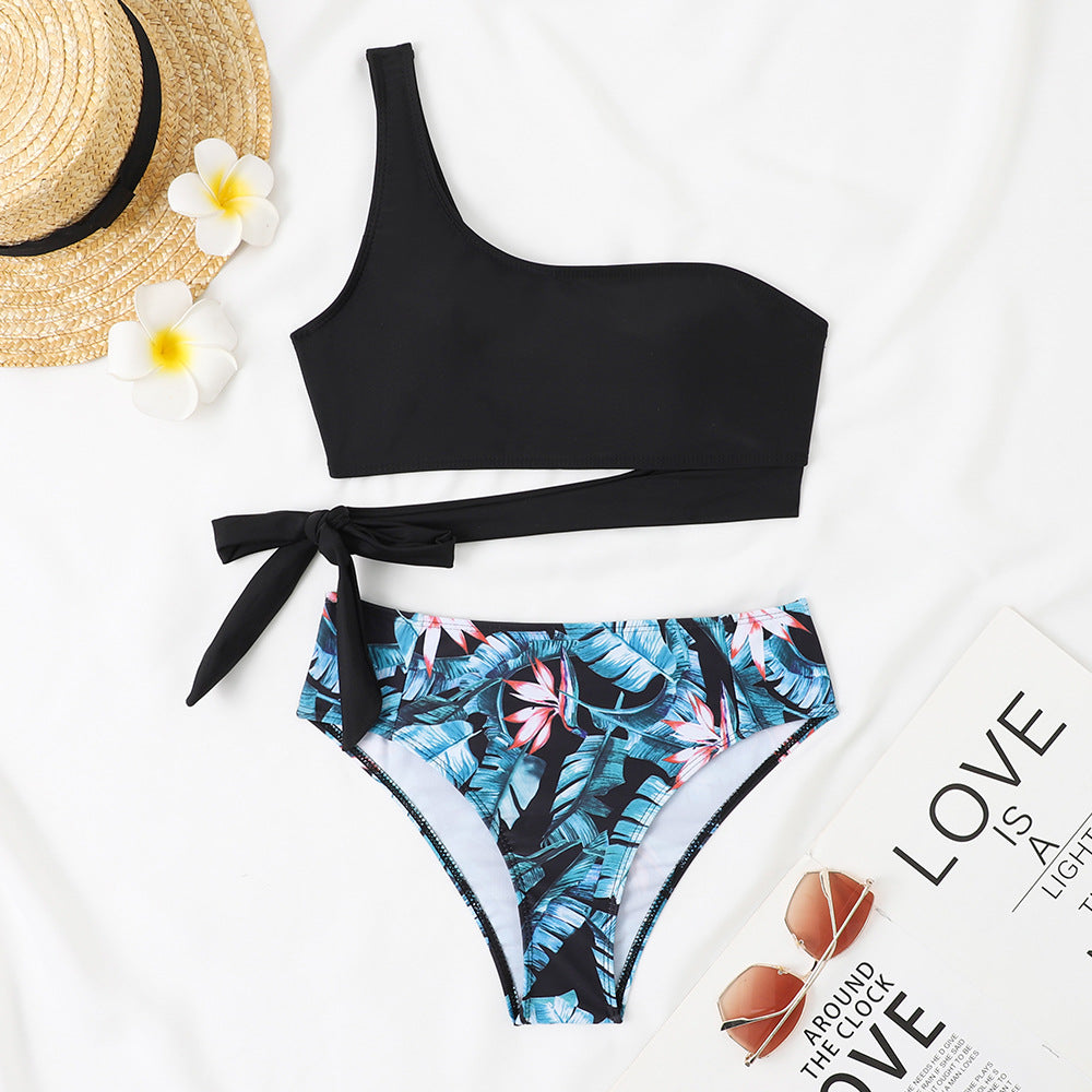 Damen Asymmetrischer Bikini mit verstellbarem Bindegurt Drune