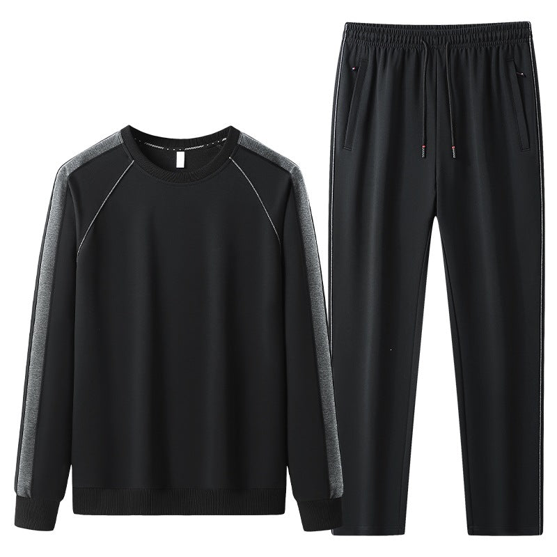 Herren Freizeit-Trainingsanzug-Set aus weichem Jersey mit Raglanärmeln & elastischem Kordelbund Drune