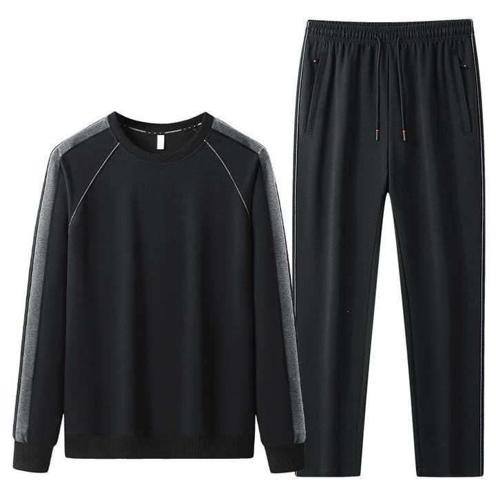 Herren Freizeit-Trainingsanzug-Set aus weichem Jersey mit Raglanärmeln & elastischem Kordelbund Drune