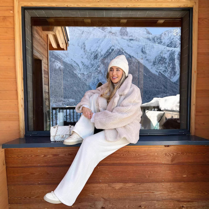 Damen Kuschelige Plüschjacke mit oversized Schnitt und hochgeschlossenem Kragen Drune
