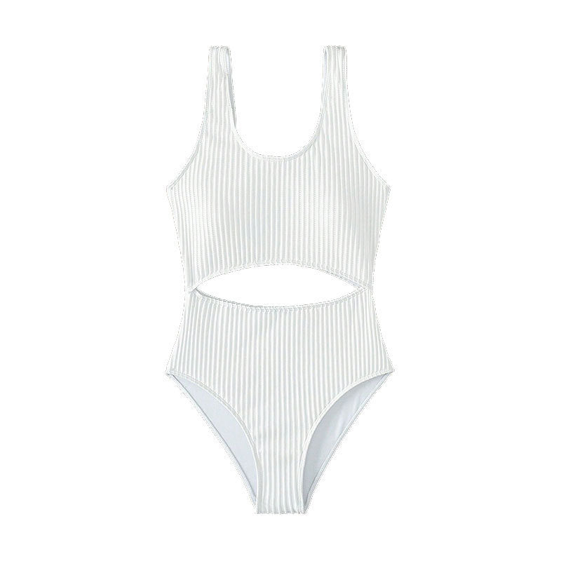 Damen Einteiler Badeanzug mit modernem Cut-Out und strukturiertem Design Drune