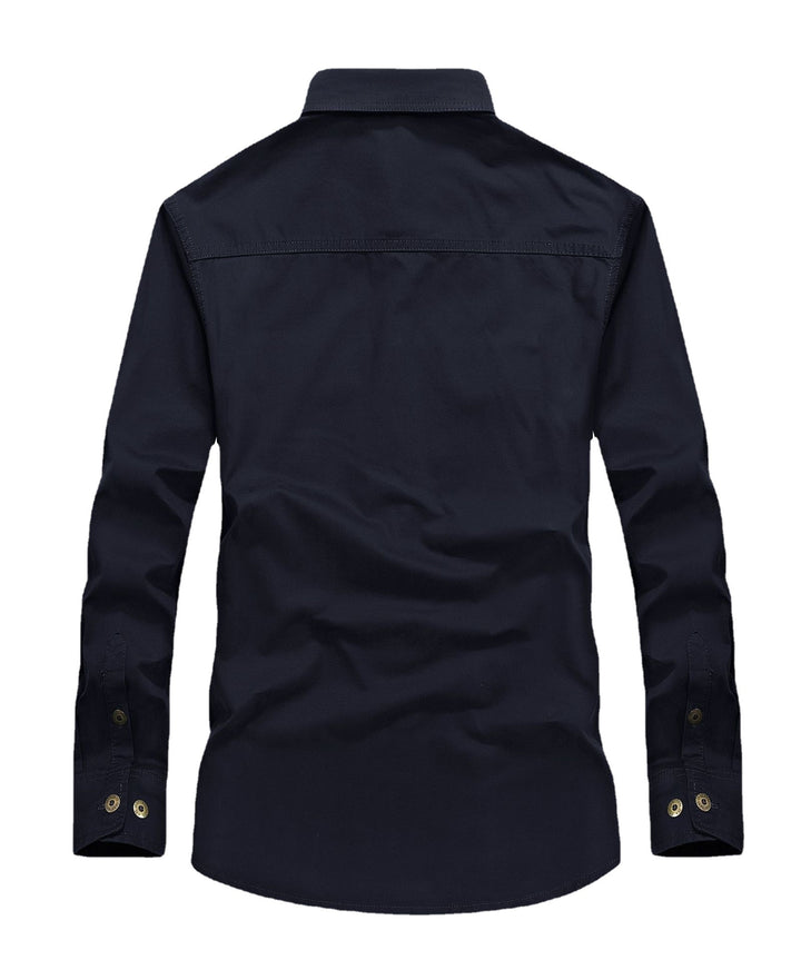 Herren leichtes Canvas-Fieldhemdjacke mit Brustpattentaschen und verstärkten Nähten Drune