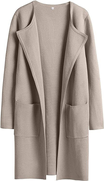 Damen Oversized Strickmantel mit offenen Fronten und praktischen Taschen Drune