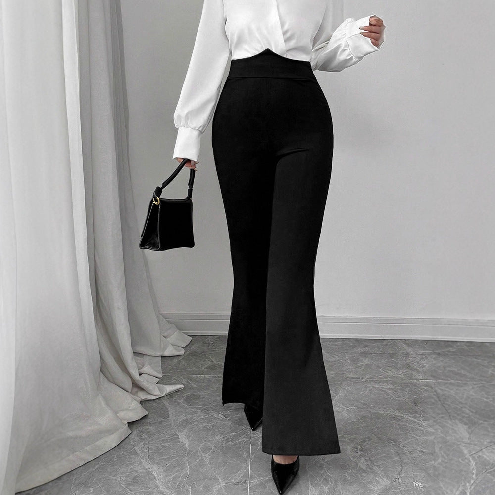 Damen Flared-Hose mit hohem Bund und fließendem Schnitt Drune