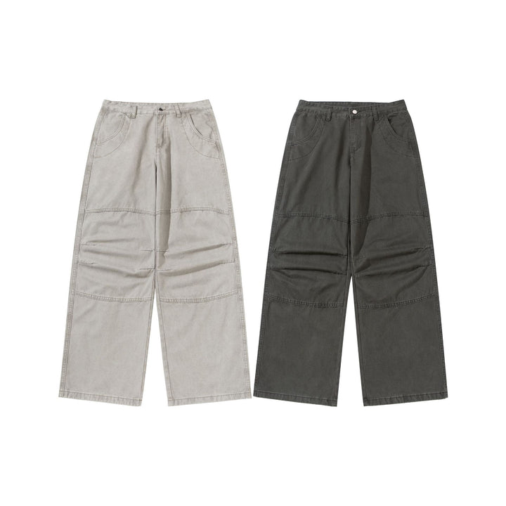 Damen Weite Cropped-Cargohose mit Kniepaneelen und aufgesetzten Taschen Drune