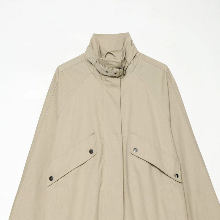 Damen Wasserabweisende Cropped-Utility-Jacke mit hohem Stehkragen und Karodetail an den Ärmelaufschlägen Drune
