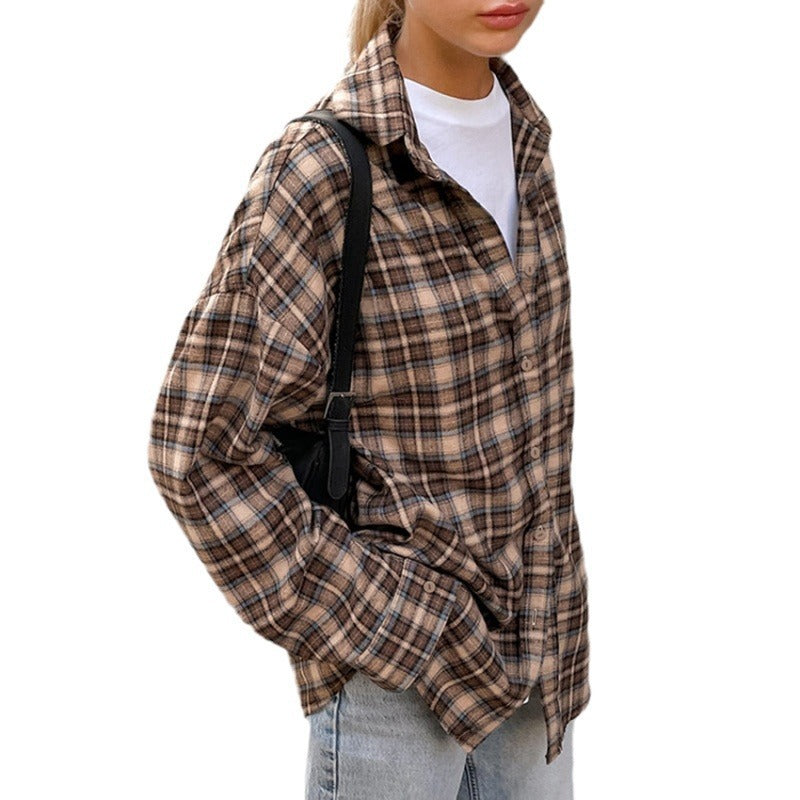 Damen Kariertes Overshirt Drune