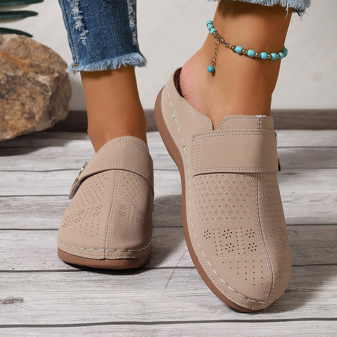 Damen Perforierte Komfort-Clogs mit Orthopädischer Einlegesohle Drune