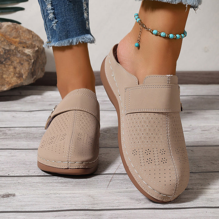 Damen Perforierte Komfort-Clogs mit Orthopädischer Einlegesohle Drune