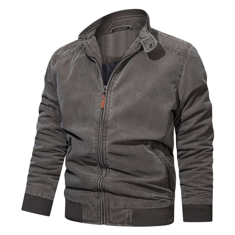 Herren Modische Bomberjacke mit Reißverschluss und feinen Details Drune