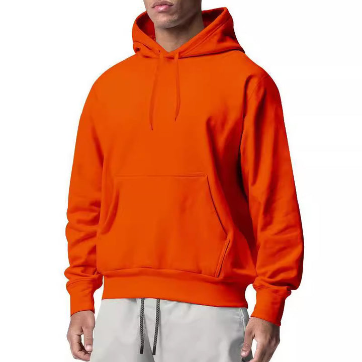 Herren nan Kapuzenpullover mit Kängurutasche, Relaxed-Fit und gerippten Bündchen Drune