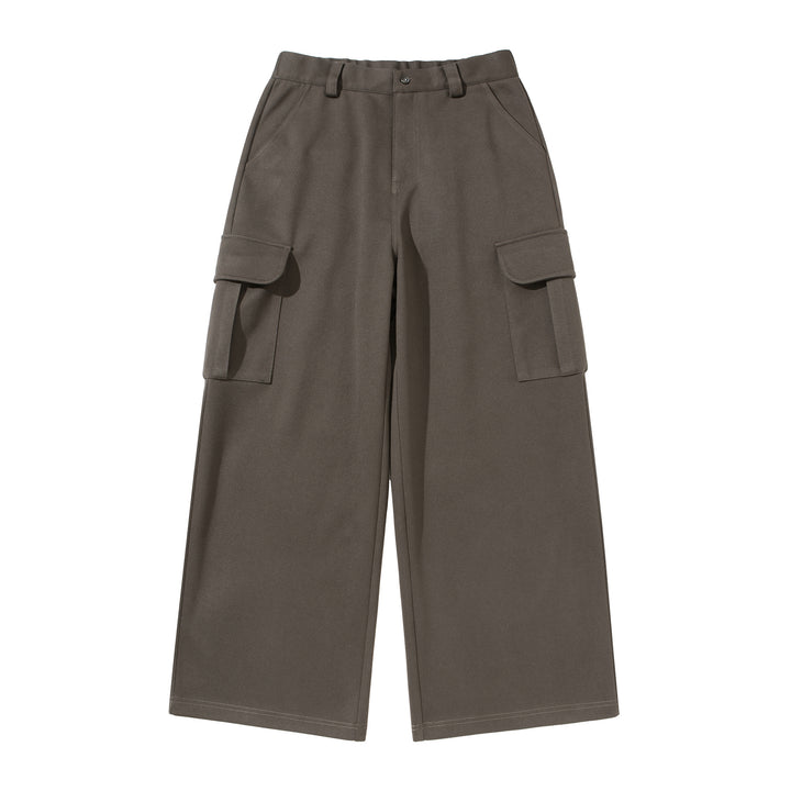 Damen Cropped Cargo-Hose mit weitem Bein und aufgesetzten Taschen Drune