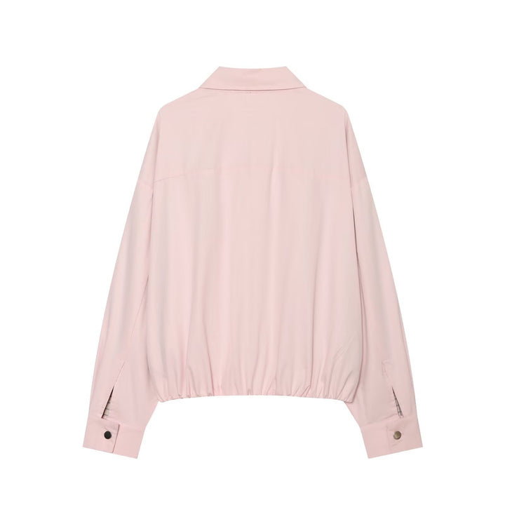 Damen Leichter Cropped‑Blouson mit Hemdkragen, verdecktem Reißverschluss und elastischem Saum Drune