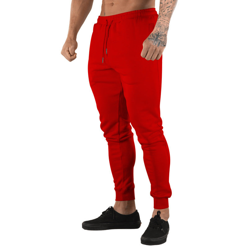 Herren nan schmal geschnittene Fleece-Freizeithose mit Tunnelzug, Eingrifftaschen und Rippbündchen Drune