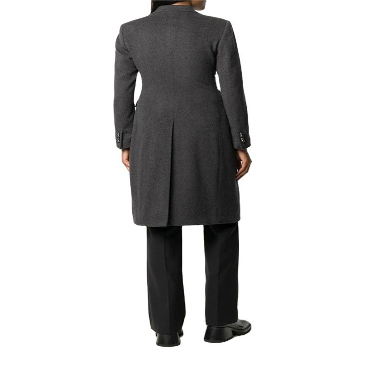 Damen Schlanker Tailoring-Longcoat mit Schalkragen, taillierter Nahtführung und verdeckter Knopfleiste Drune