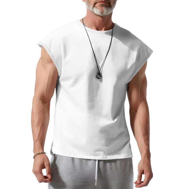 Herren schickes ärmelloses T-Shirt aus atmungsaktivem Baumwollmix Drune