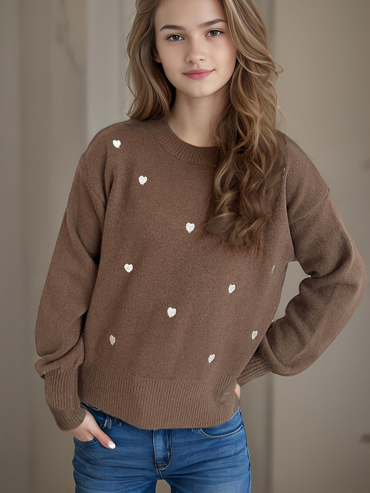 Damen Pullover mit verspieltem Herzmotiv und lässiger Passform Drune