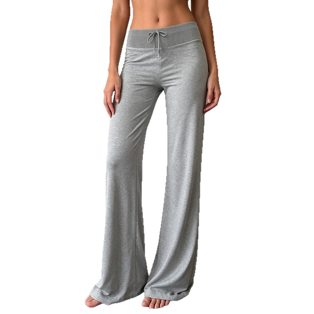 Damen weite Schlag-Sweathose mit hohem Bund und Kordelzug Drune