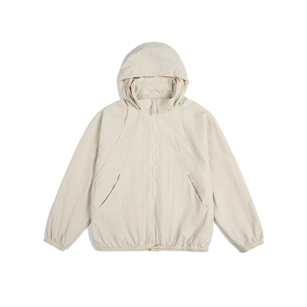 Unisex Leichte Kapuzenjacke im Oversize-Parka-Stil mit Tunnelzugbund Drune