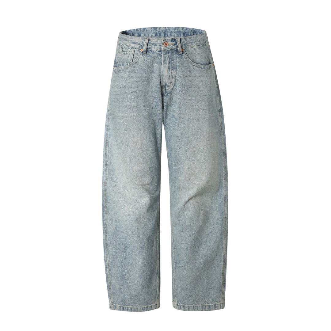 Damen Gerade geschnittene Jeans mit hoher Taille und relaxed Fit aus leichtem Denim Drune