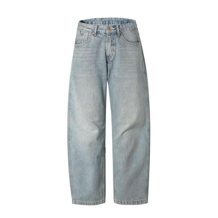 Damen Gerade geschnittene Jeans mit hoher Taille und relaxed Fit aus leichtem Denim Drune