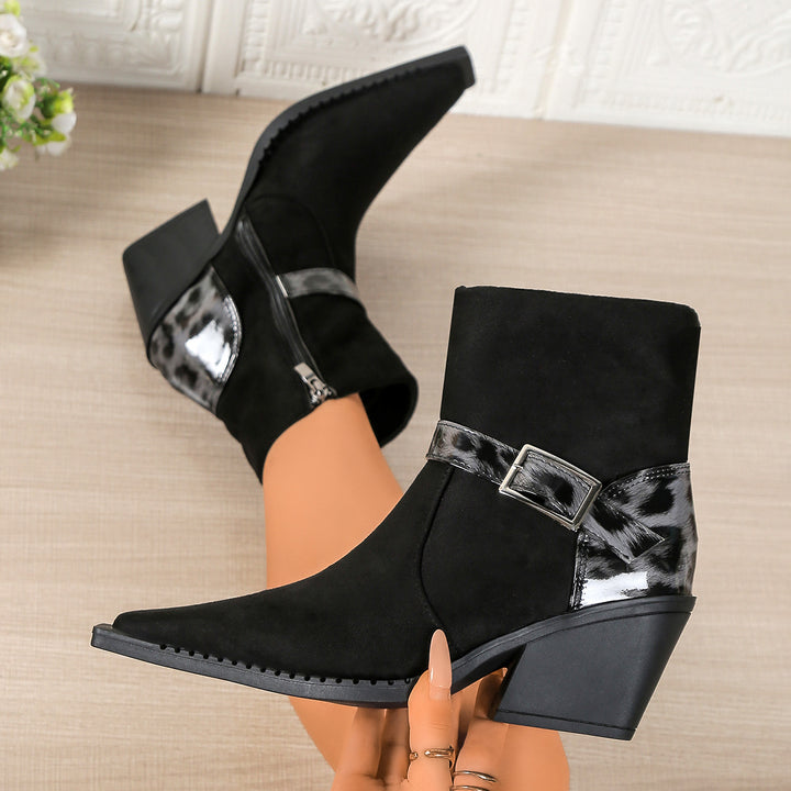 Damen elegante Ankle-Boots mit modernem Design und stilvollen Metallakzenten Drune
