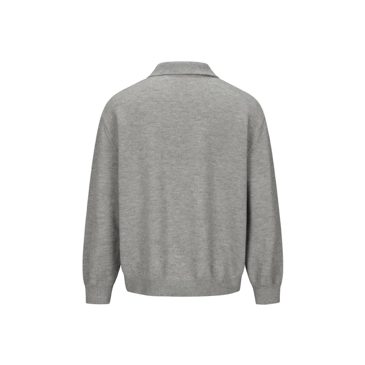 Herren Strick-Cardigan mit Hemdkragen, durchgehender Knopfleiste und geripptem Saum Drune