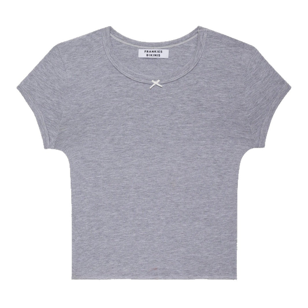 Damen eng anliegendes Basic T-Shirt mit elegantem Ausschnitt Drune