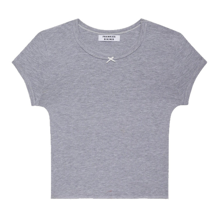 Damen eng anliegendes Basic T-Shirt mit elegantem Ausschnitt Drune