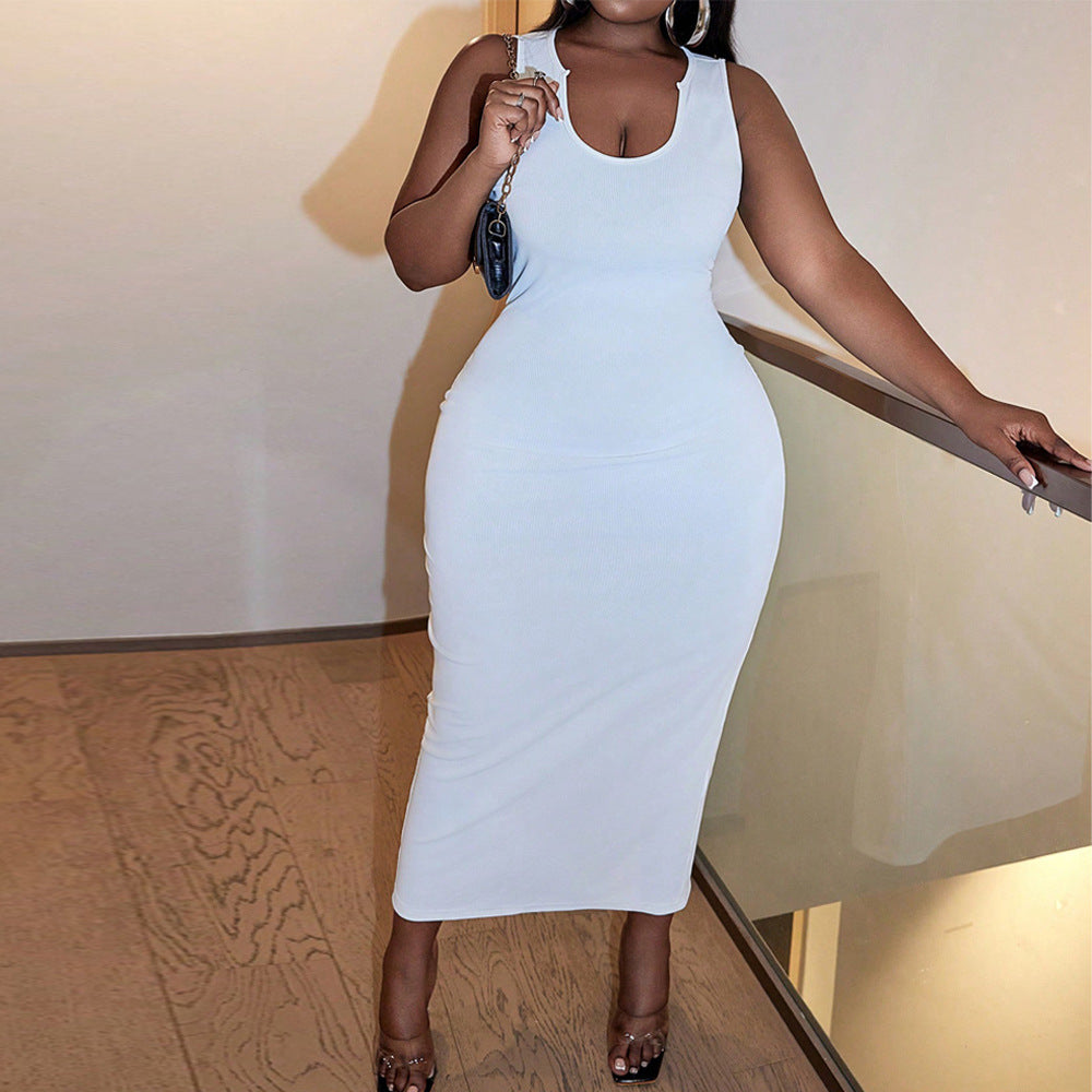 Damen Langarm Kleid mit figurbetontem Schnitt und hochwertiger Rippstruktur Drune
