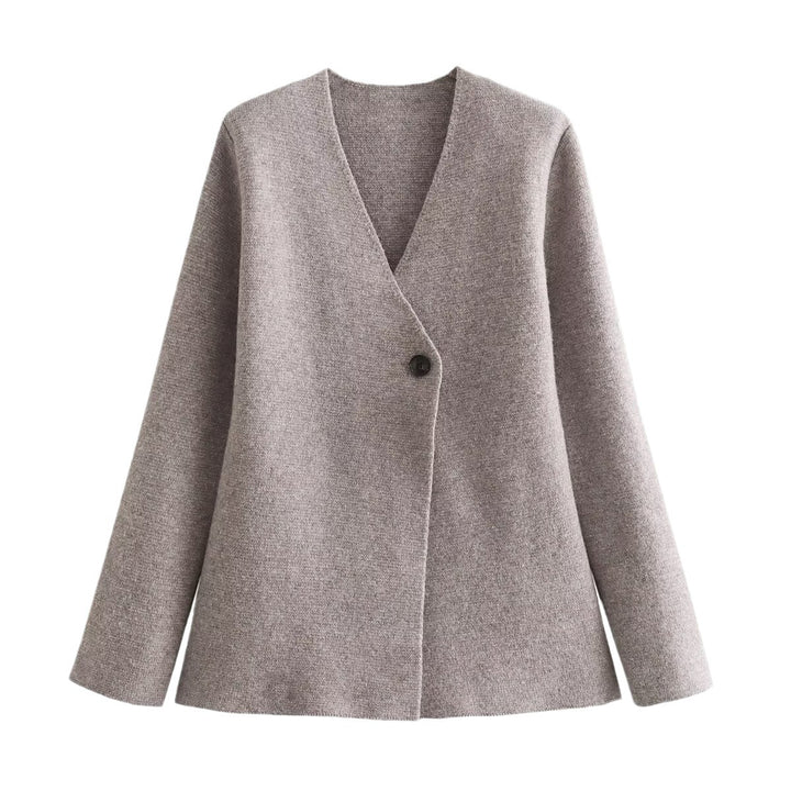 Damen Taillierter Peplum-Blazer-Mantel mit figurformender Silhouette und Ein-Knopf-Verschluss Drune