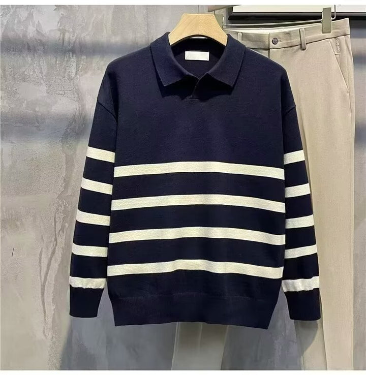 Herren Modisches Strickoberteil mit Streifen Drune
