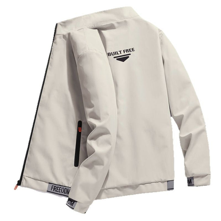 Herren leichter winddichter Freizeitblouson mit Logo-Print, Reißverschlusstaschen und elastischem Saum Drune