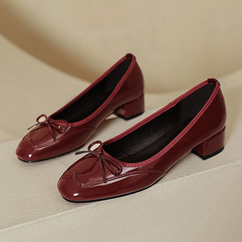 Damen elegante Ballerinas mit dekorativem Schleifendetail Drune