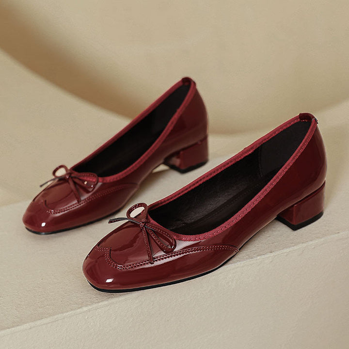Damen elegante Ballerinas mit dekorativem Schleifendetail Drune