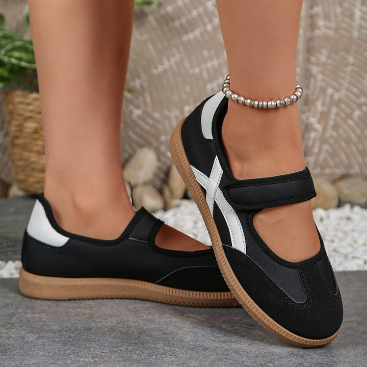 Damen Mary-Jane-Sneaker mit Klettverschluss und gepolstertem Komfortfußbett Drune