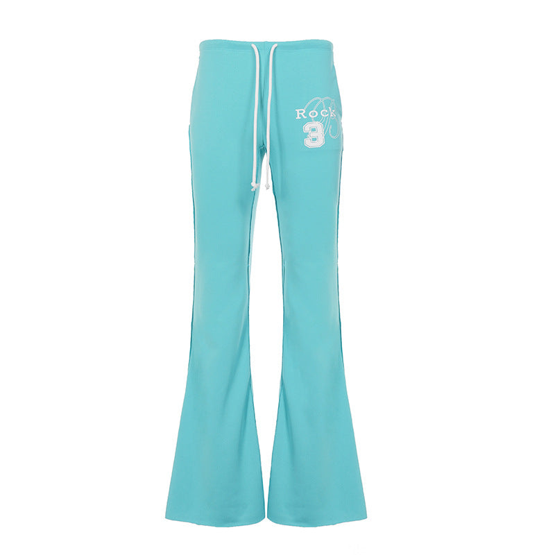 Damen nan ausgestellte Sweatpants mit extra weitem Schlag, elastischem Bund und Kordelzug Drune