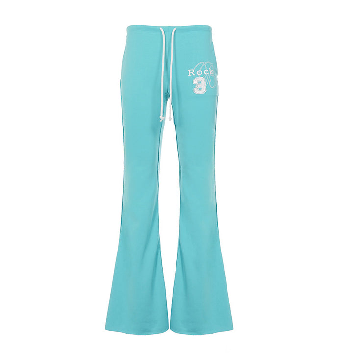 Damen nan ausgestellte Sweatpants mit extra weitem Schlag, elastischem Bund und Kordelzug Drune