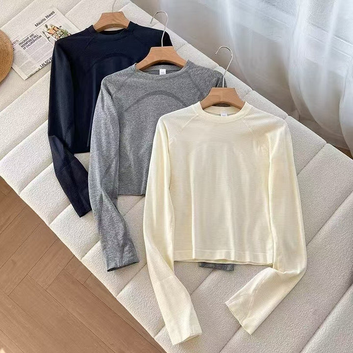 Damen sportliches Langarmshirt mit atmungsaktiven Materialien Drune