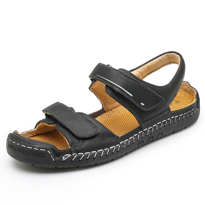 Herren Atmungsaktive Veloursleder-Sandalen mit verstellbarem Riemen Drune