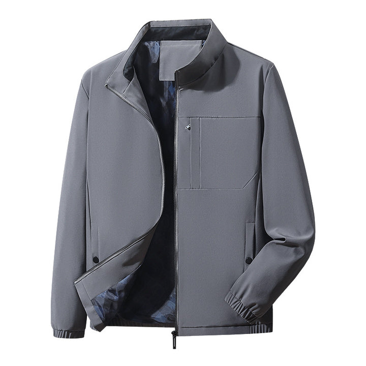 Herren moderner Komfort-Blouson mit innen kariertem Futter, verdecktem Zweiwege-Reißverschluss und elastischen Ärmelbündchen Drune