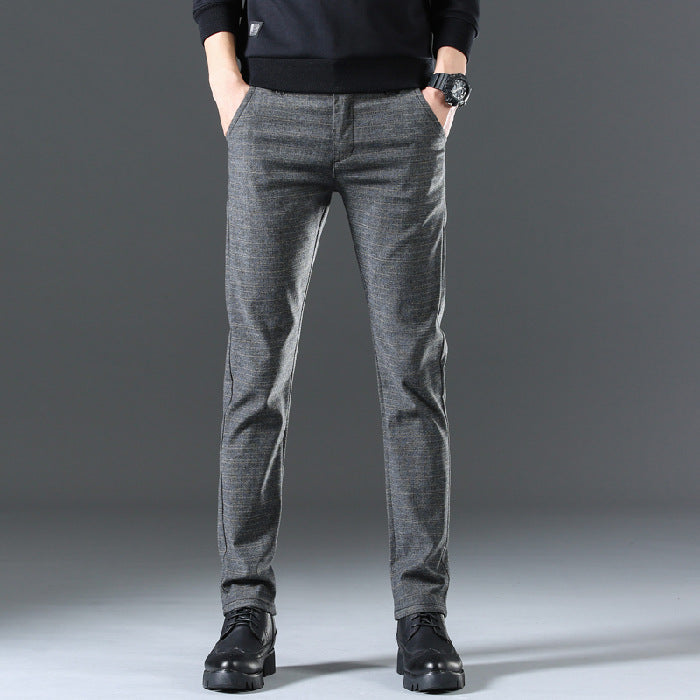 Herren moderne Chinohose mit elastischem Bund und seitlichen Taschen Drune