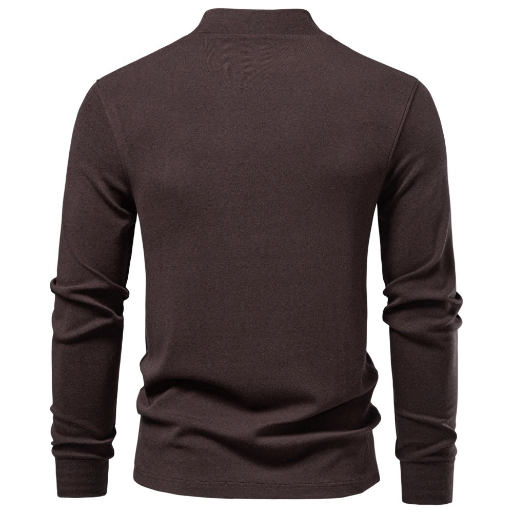 Herren Langarm Sweatshirt mit schmalem Stehkragen und Baumwollmix Drune