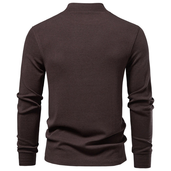Herren Langarm Sweatshirt mit schmalem Stehkragen und Baumwollmix Drune