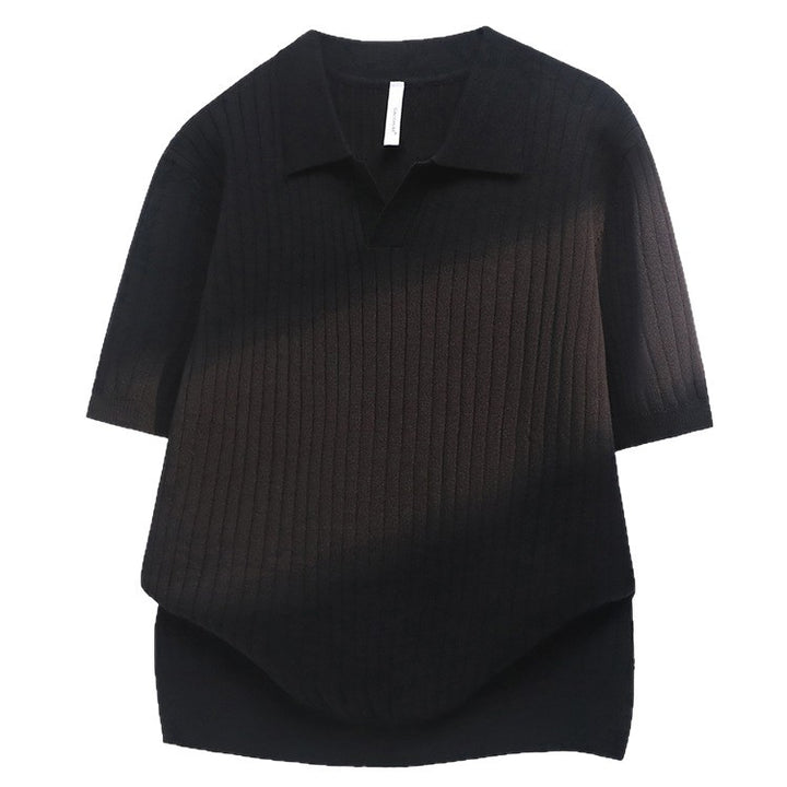 Damen Elegantes Kurzarm-Strickpoloshirt Drune